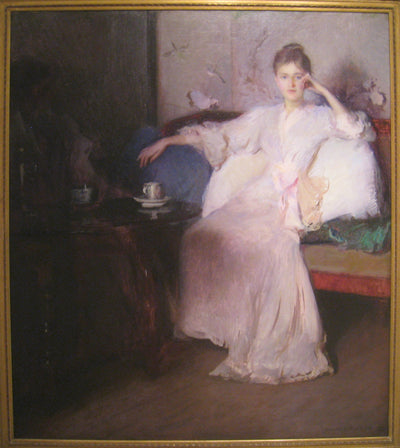 Arrangement in Pink and Gray (Afternoon Tea) - Edmund Charles Tarbell - Alpha Reproduction