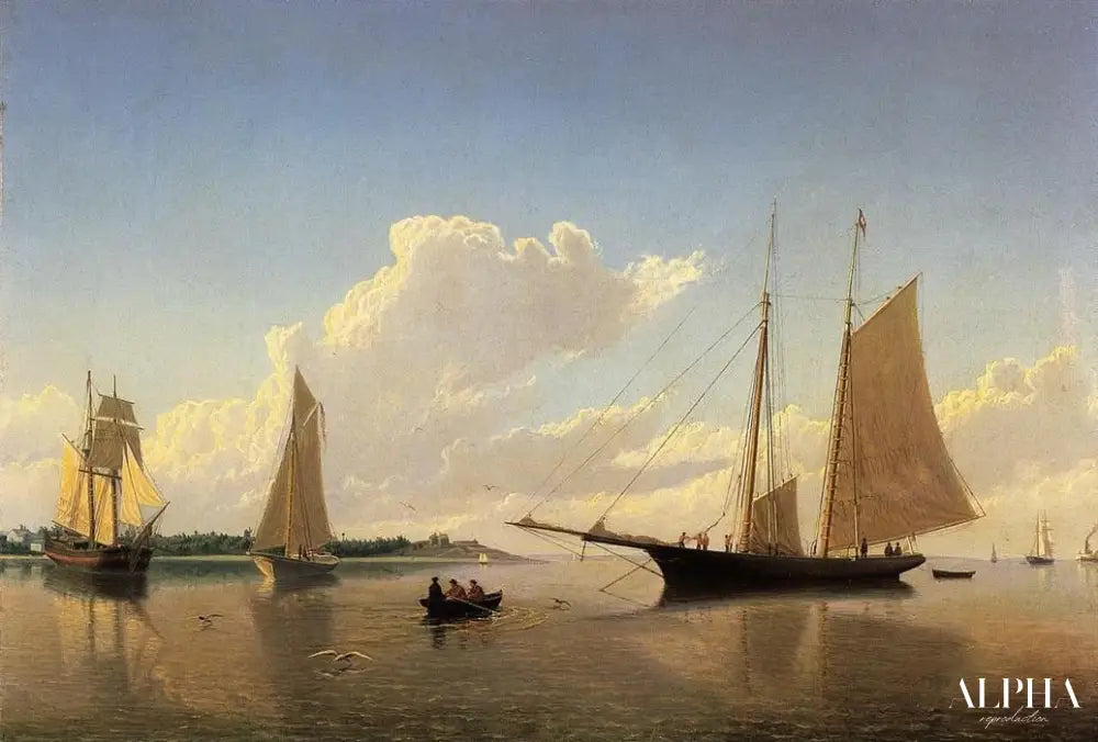 Arrimage des voiles au large de Fairhaven - William Bradford - Reproductions de tableaux et peintures haut de gamme