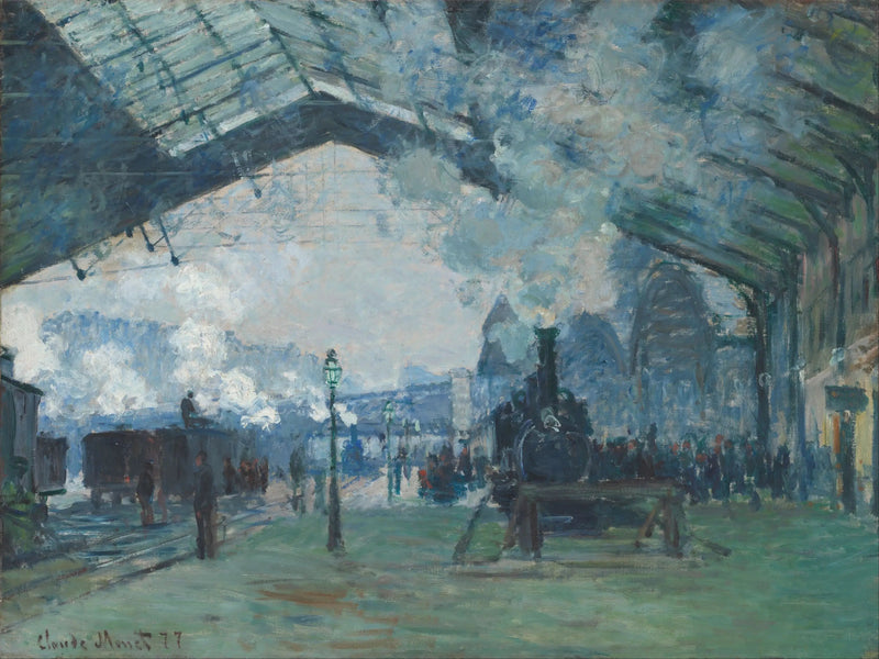 การมาถึงของรถไฟจากนอร์มังดี, สถานีเซนต์-ลาซาร์ - Claude Monet