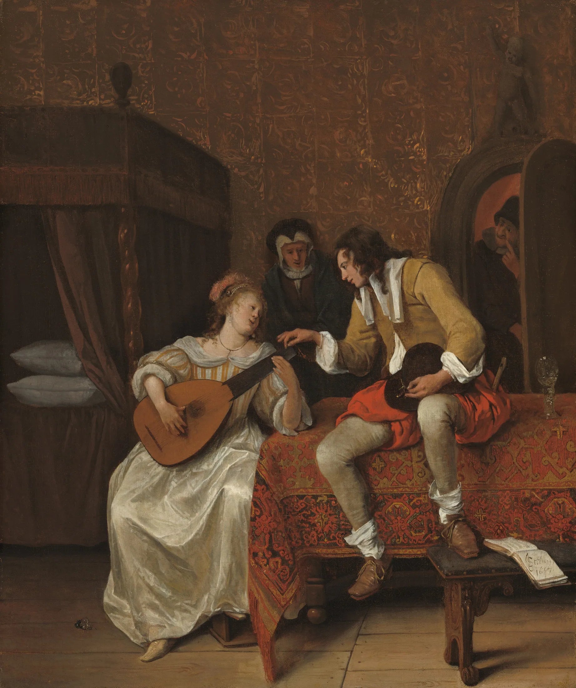 Ascagnes et Lucelle (La Leçon de musique) - Jan Steen image 1 tableau peint à l’huile sur toile