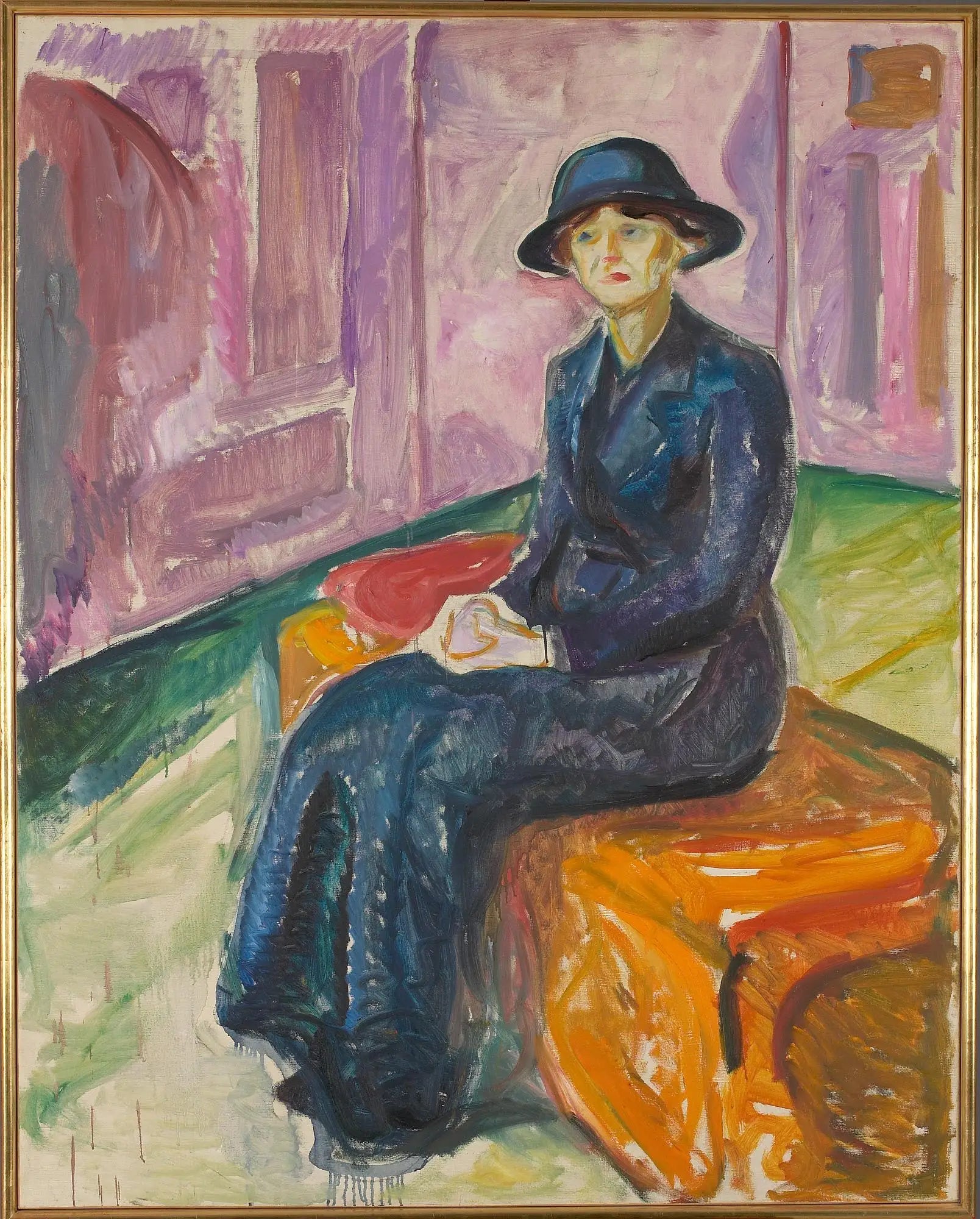 Assis sur une valise - Edvard Munch image 1 reproduction de peinture à l’huile