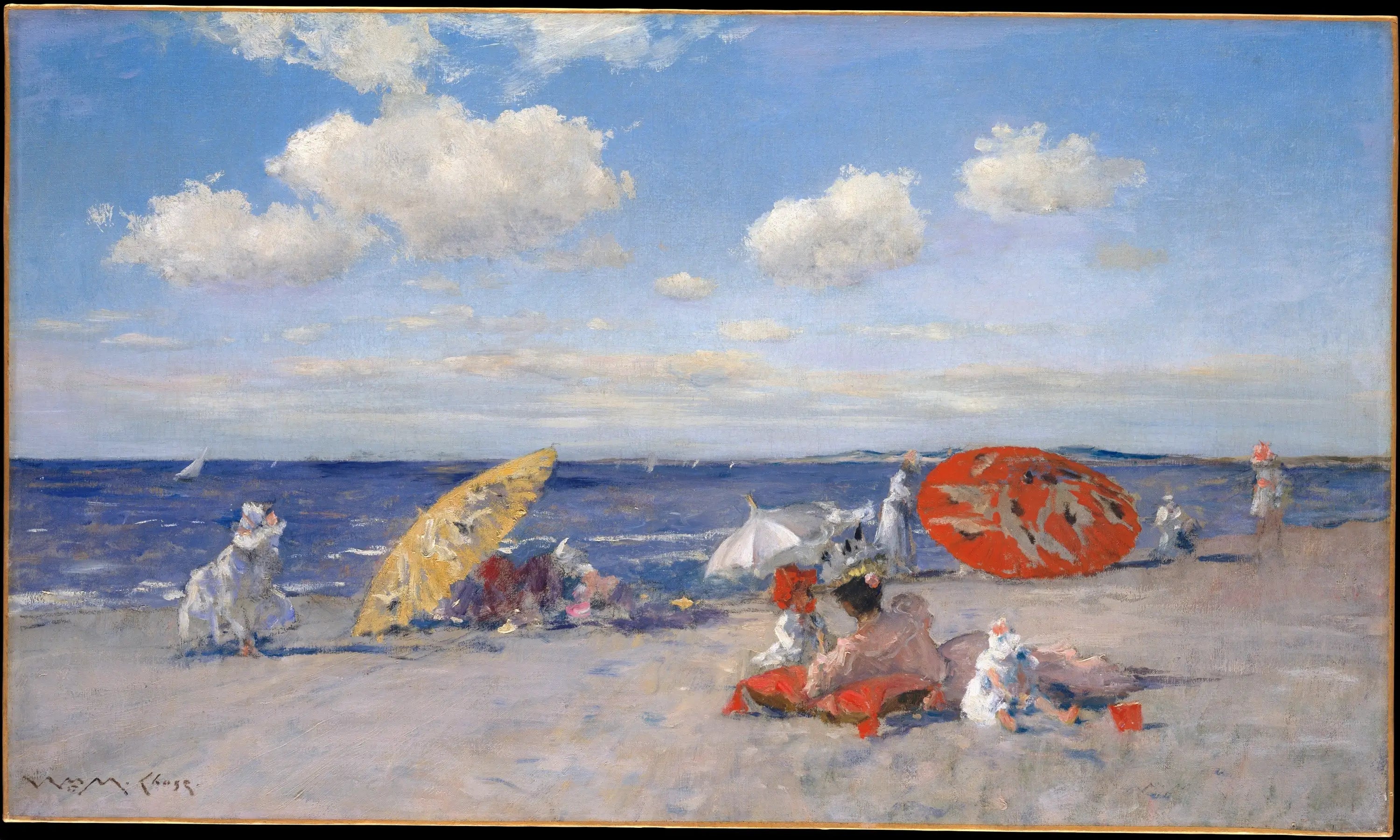 Au bord de la mer - William Merritt Chase image 1 copie peinte à la main à l’huile