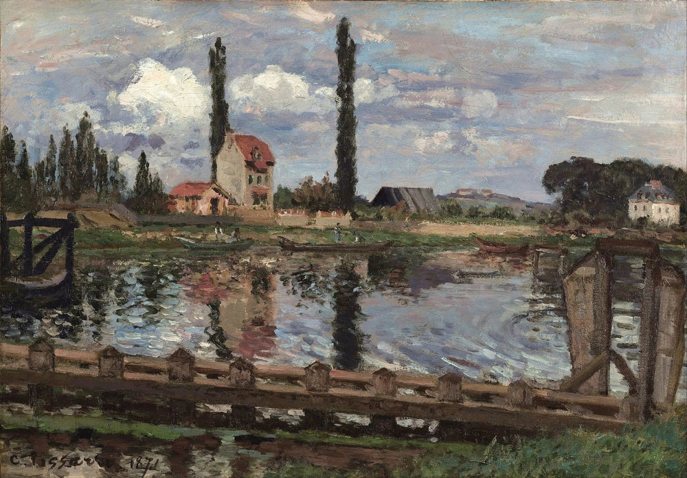 Au bord de la Seine à Port Marly - Camille Pissarro image 1 tableau peint à l’huile sur toile