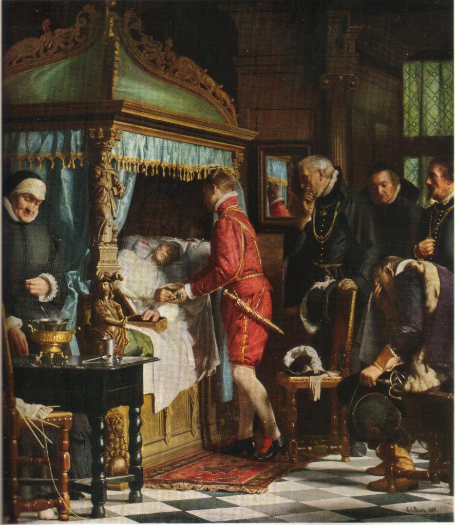 Au lit de mort de Niels Kaas. - Carl Heinrich Bloch - Alpha Reproduction