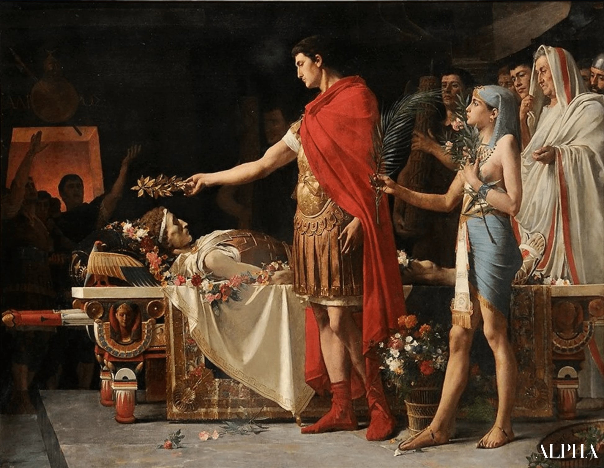 Auguste au tombeau d'Alexandre - Lionel Royer - Reproductions de tableaux et peintures haut de gamme