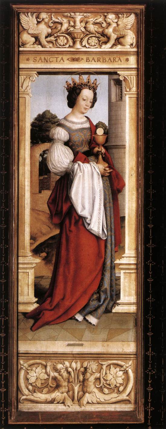 Autel de Saint Sébastien: Sainte Barbe - Hans Holbein the Elder - Alpha Reproduction