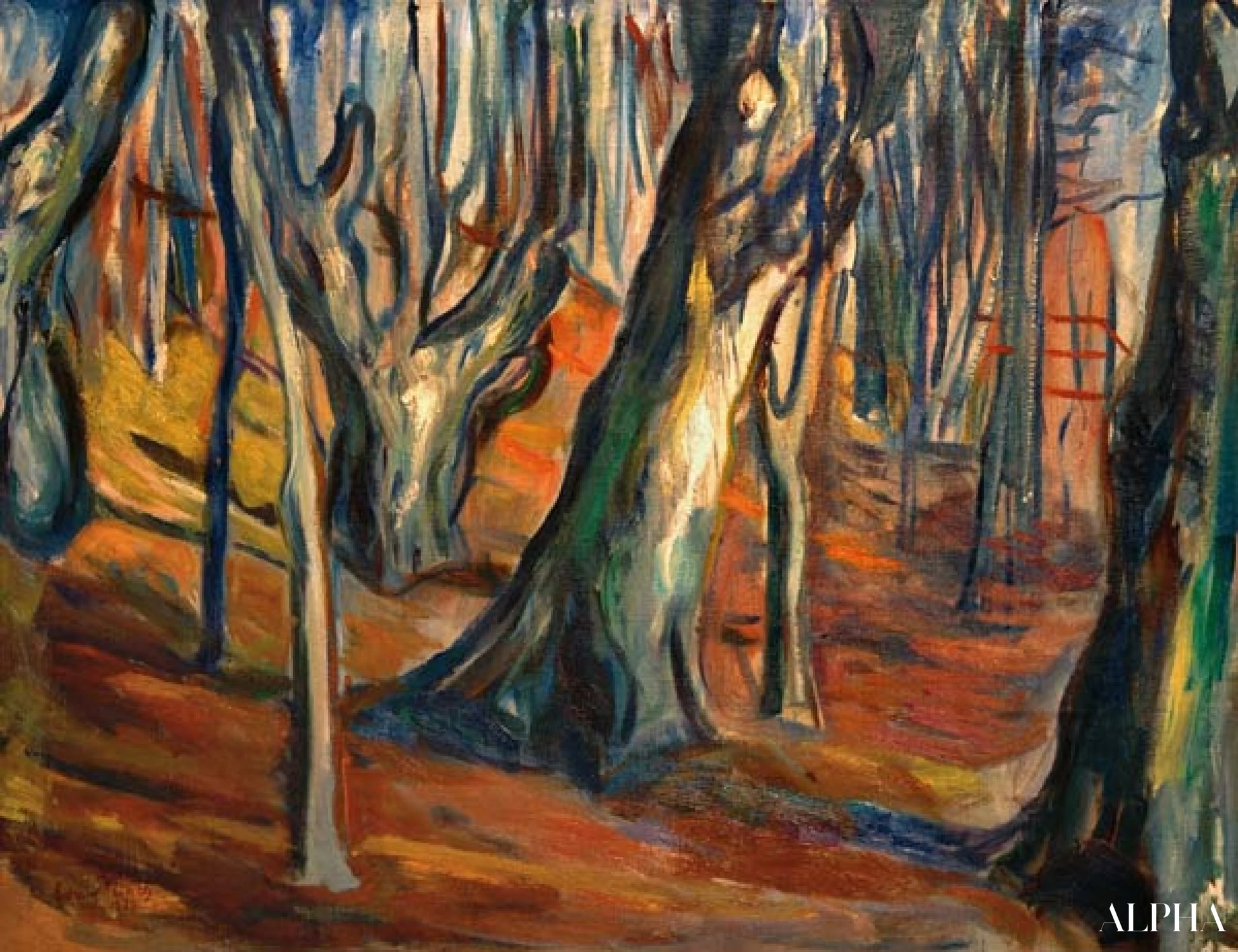 Automne (Vieux arbres, Ekely) - Edvard Munch - Reproductions de tableaux et peintures haut de gamme