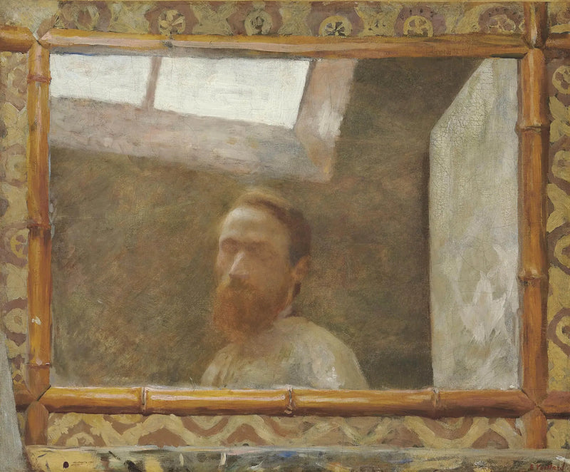 ภาพเหมือนตัวเองกับกระจกไม้ไผ่ - Édouard Vuillard