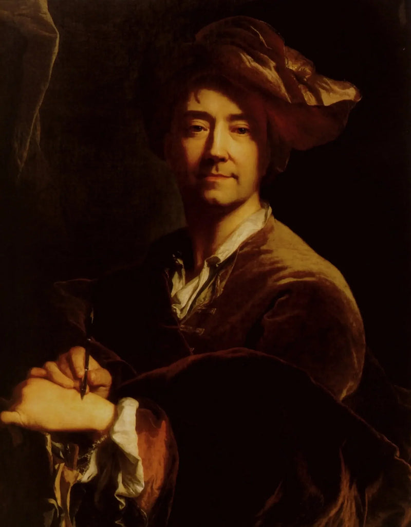 ภาพเหมือนตัวเองด้วยดินสอไม้ - Hyacinthe Rigaud