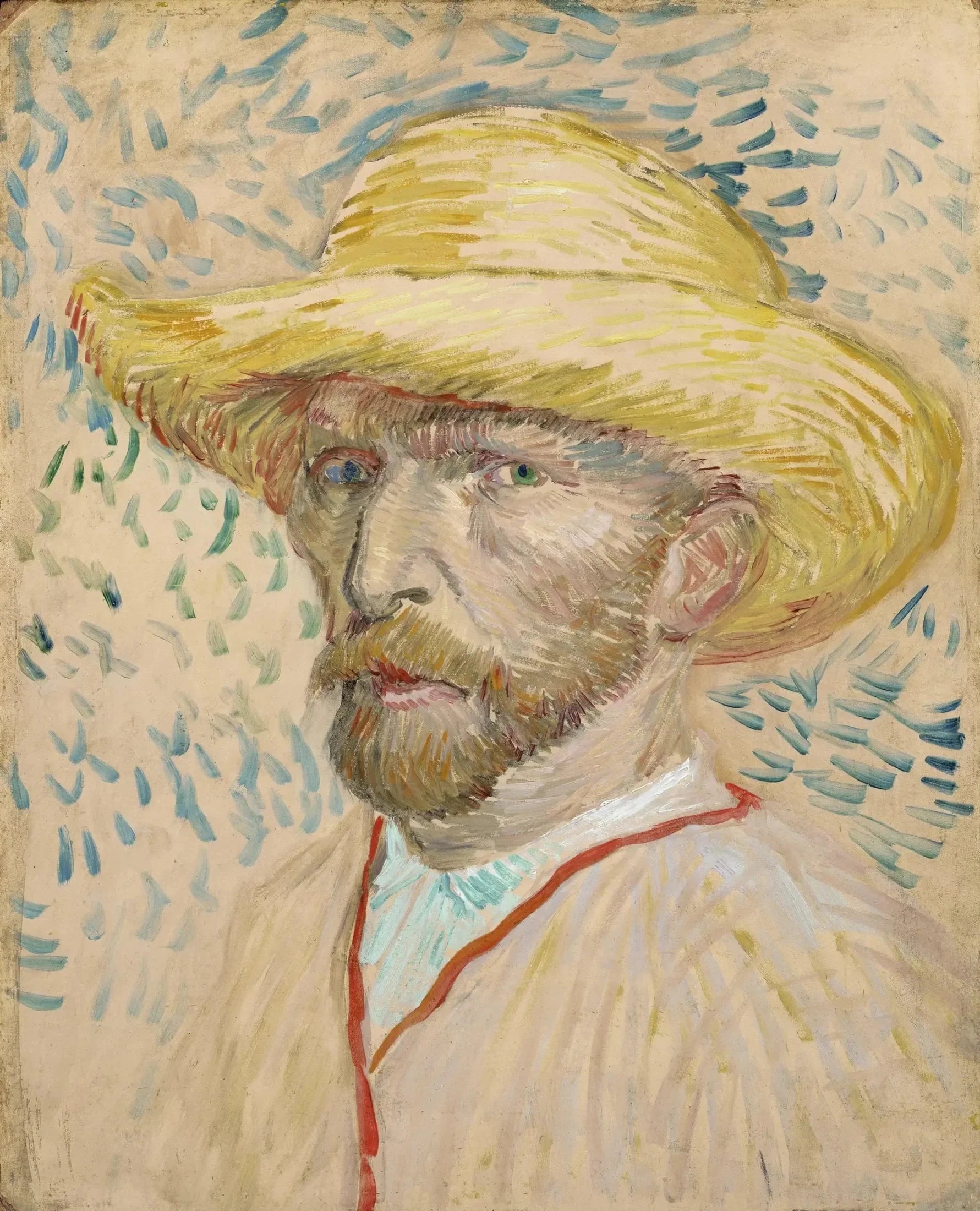 Autoportrait au chapeau de paille F526 de Vincent van Gogh, Detroit Institute of Arts