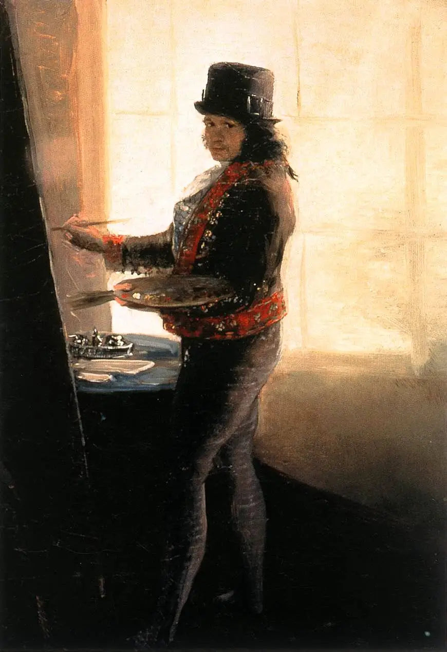 Autoportrait dans l'atelier - Francisco de Goya image 1 tableau peint à l’huile sur toile
