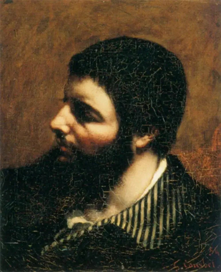 Autoportrait dit au col rayé - Gustave Courbet image 1 copie de tableau peinte à la main