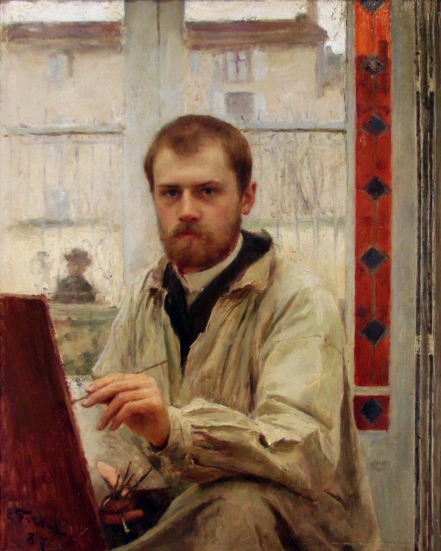 Autoportrait en gris clair - Émile Friant image 1 reproduction artisanale de tableau