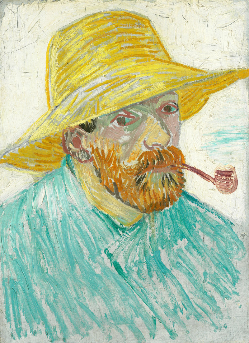 ภาพเหมือนตนเองใส่หมวกฟางและถือไปป์ - Vincent van Gogh