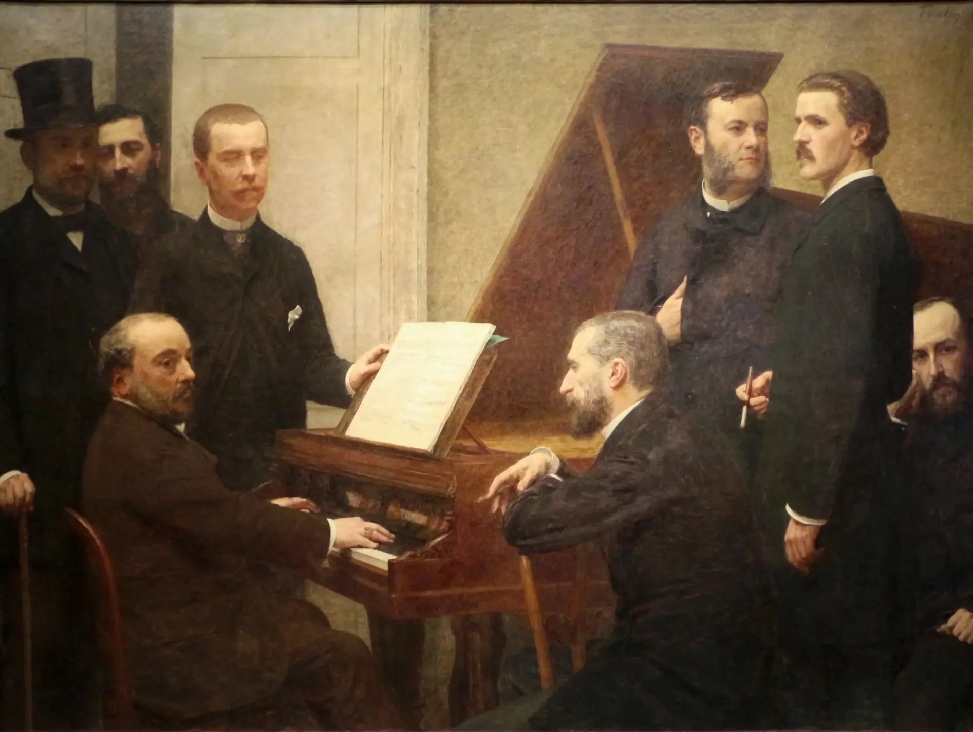 Autour du piano - Henri Fantin-Latour image 1 reproduction de peinture à l’huile