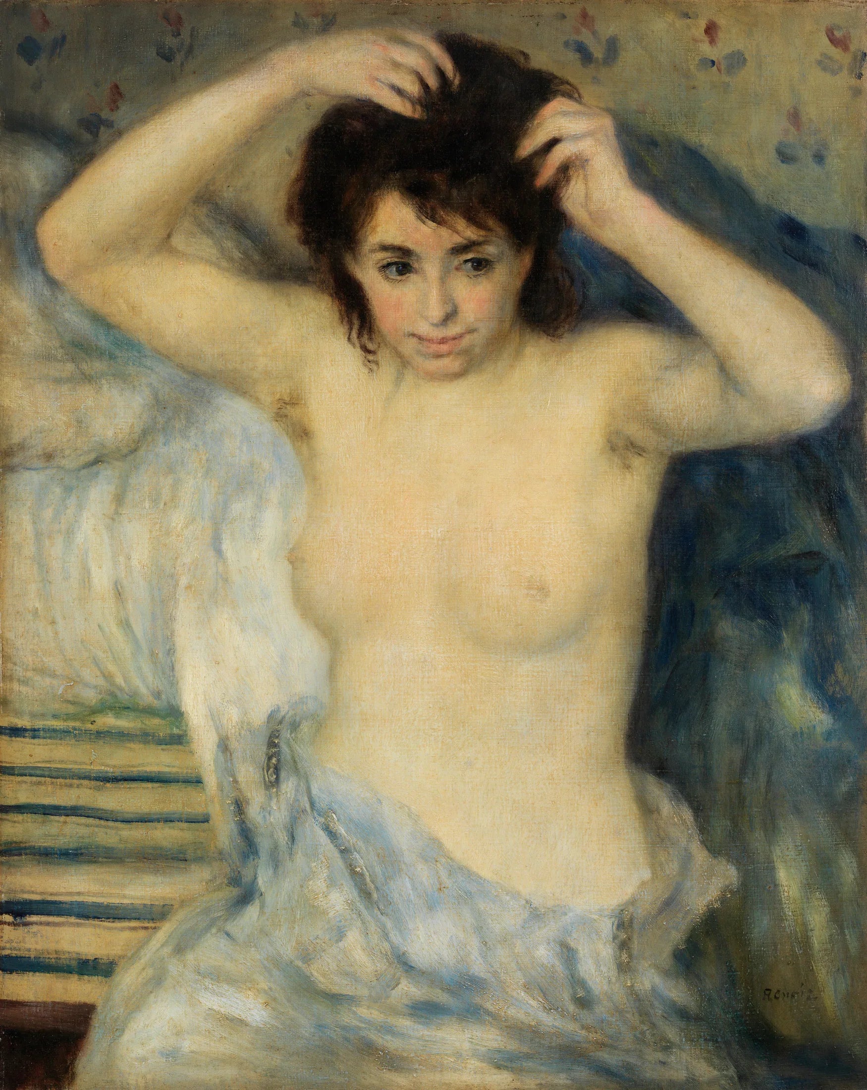 Avant le bain - Pierre-Auguste Renoir image 1 copie peinte à la main à l’huile