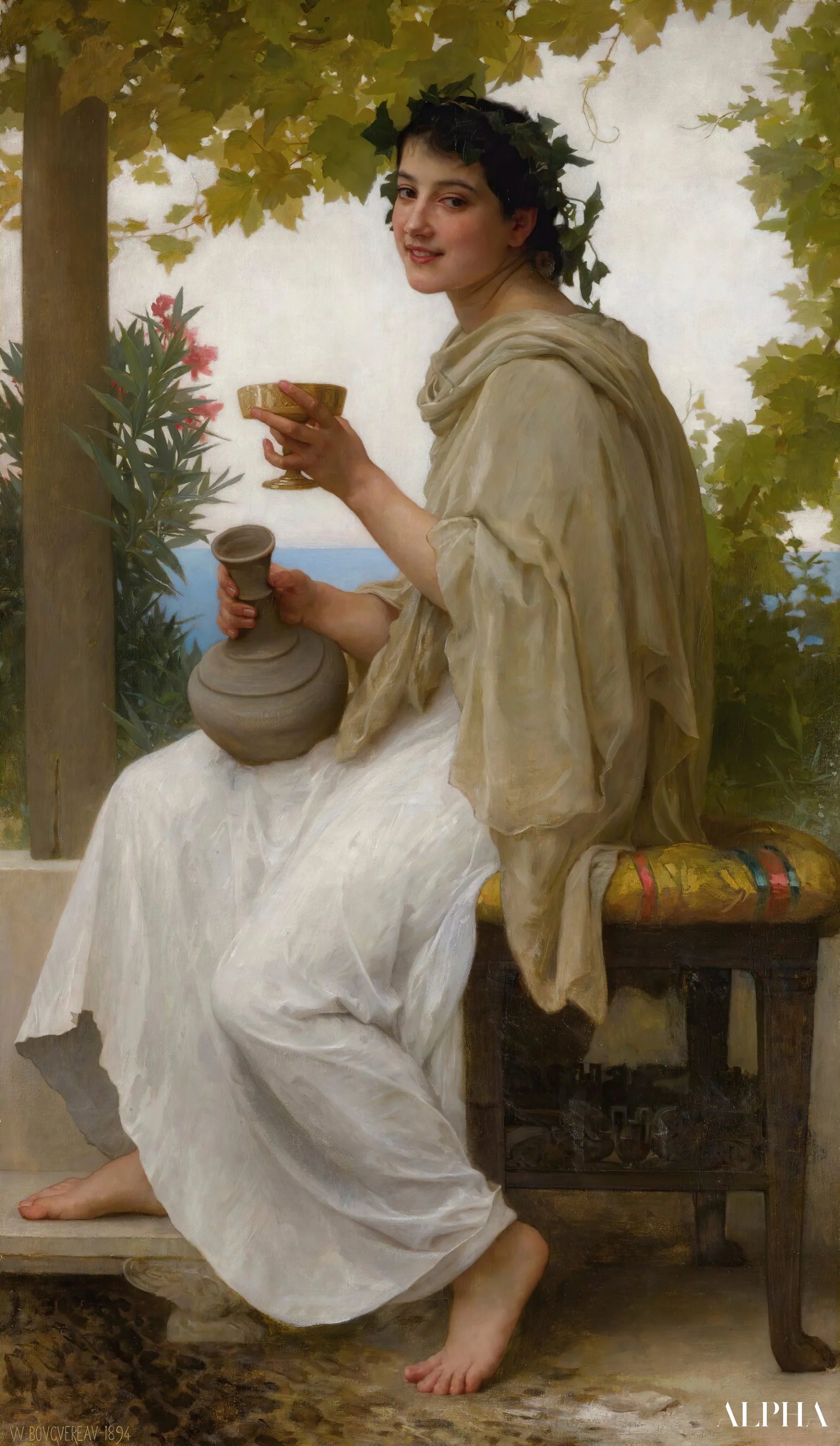 Bacchante - William-Adolphe Bouguereau Reproductions of paintings in oil paint