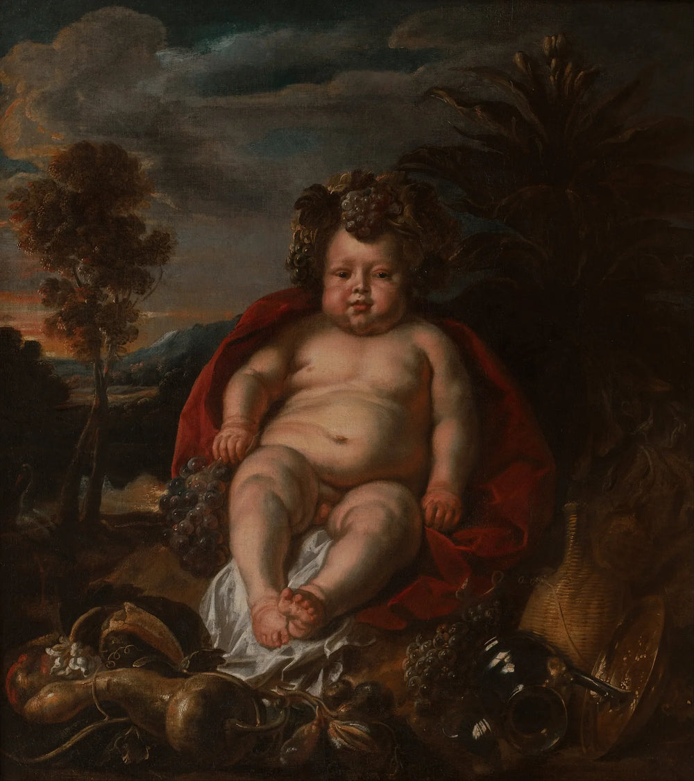 Bacchus enfant assis dans un paysage. - Jacob Jordaens image 1 reproduction d’œuvre d’art à l’huile