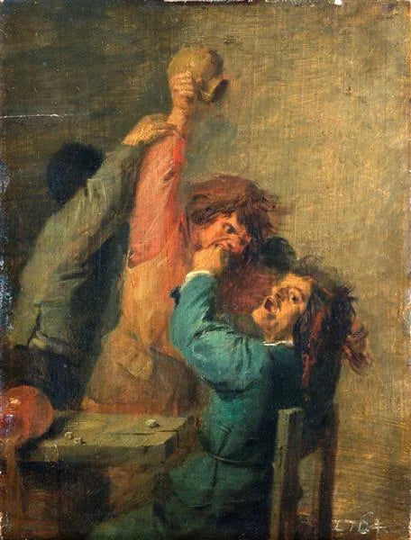 Bagarre entre paysans jouant aux dés - Adriaen Brouwer image 1 reproduction réalisée par Alpha Reproduction