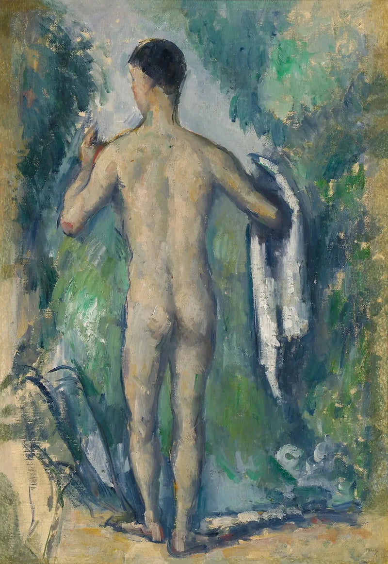 นักอาบน้ำยืน หันหลัง - Paul Cézanne