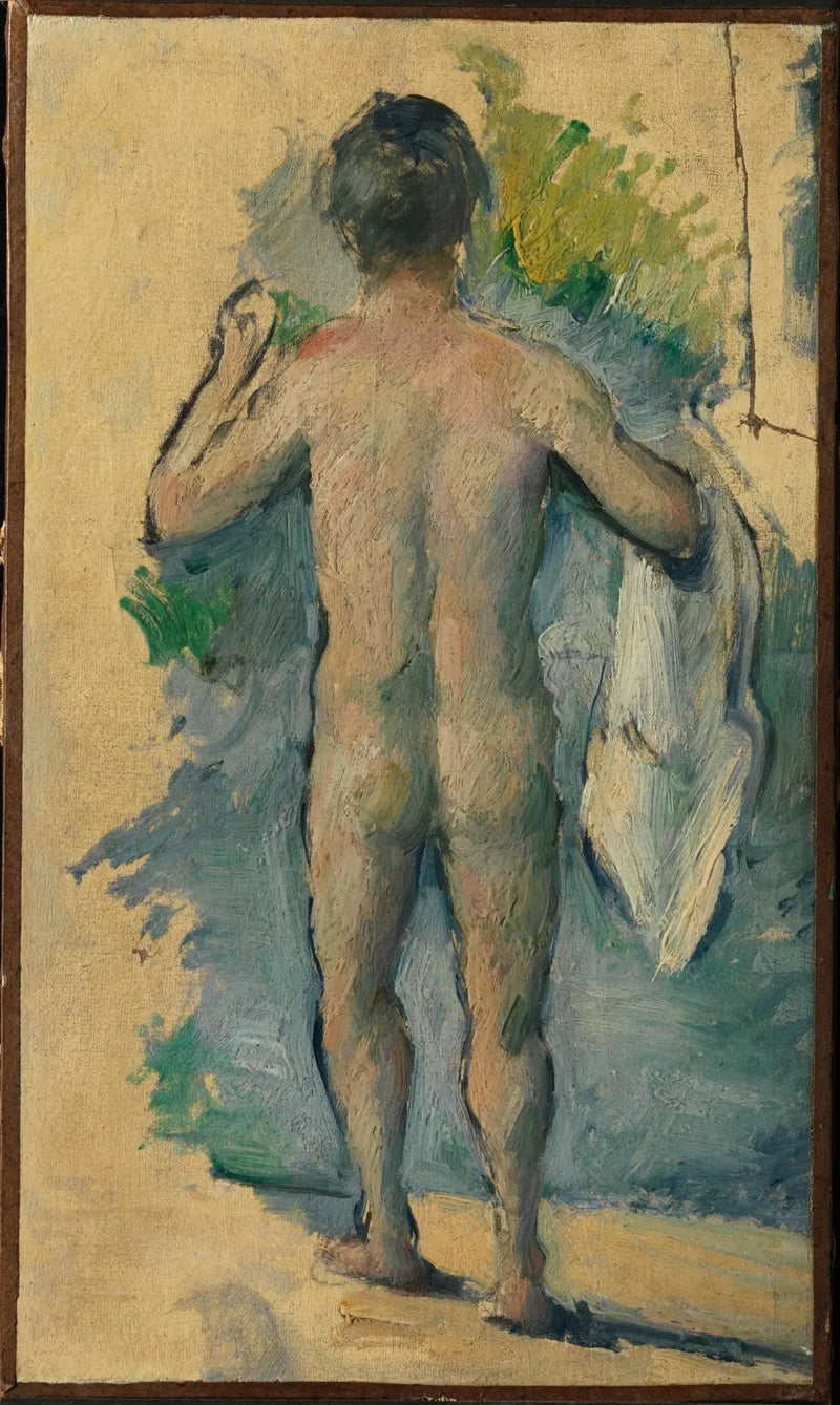 นักอาบน้ำยืน หันหลัง - Paul Cézanne