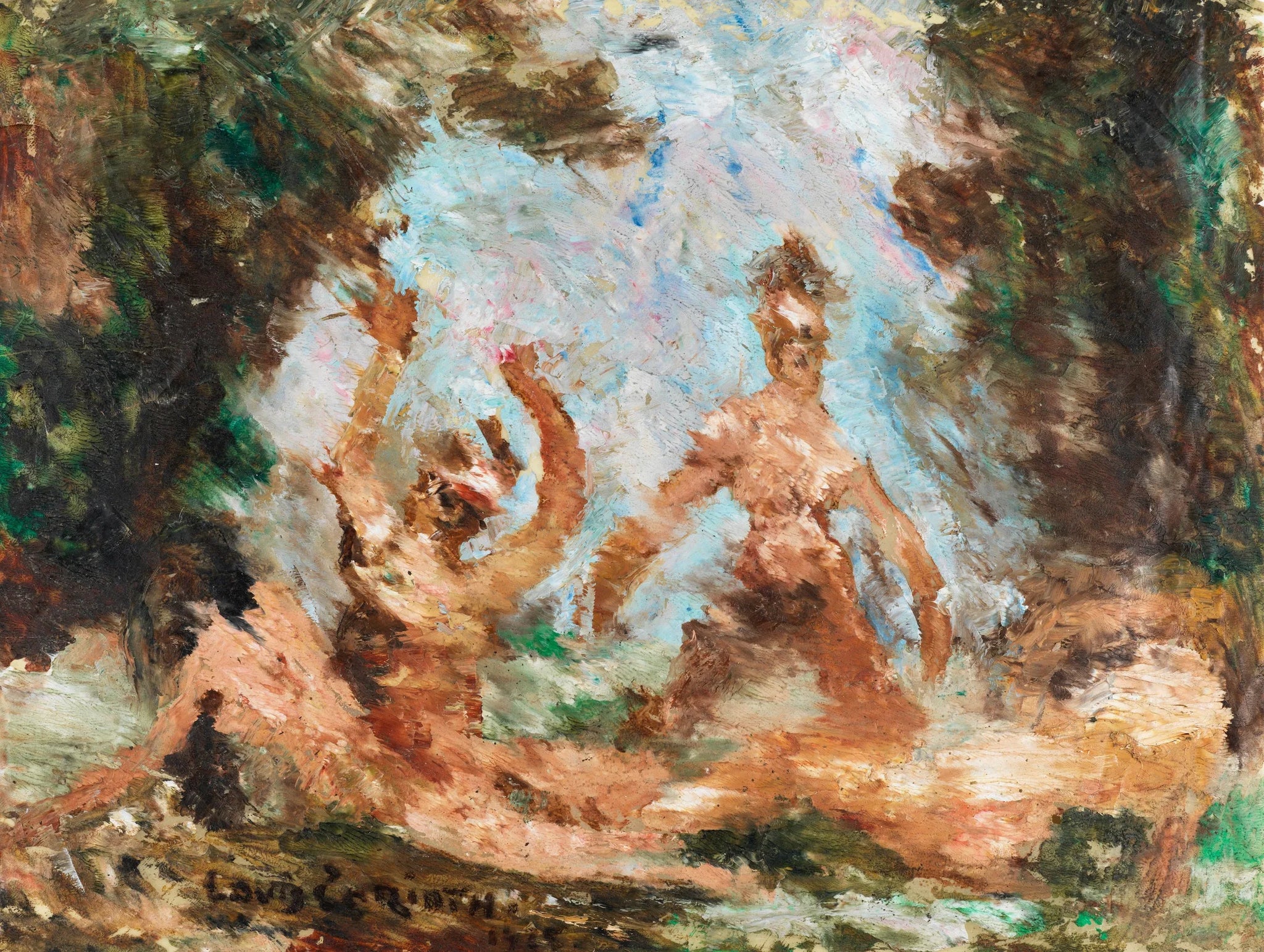 Baigneurs en plein air - Lovis Corinth image 1 reproduction artisanale de tableau