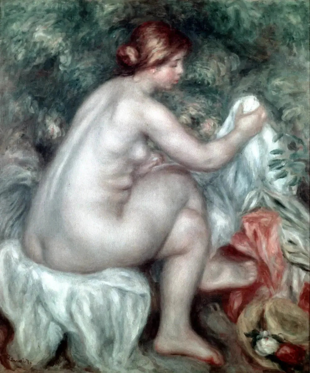 Baigneuse au chapeau - Pierre-Auguste Renoir image 1 copie de tableau peinte à la main