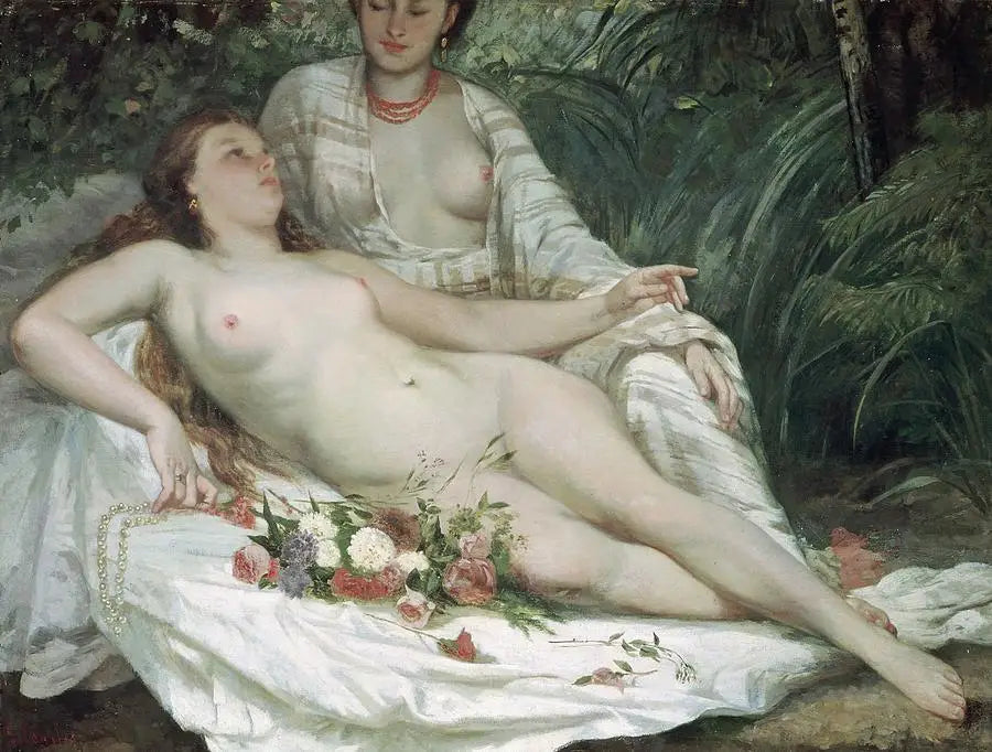 Baigneuses - Gustave Courbet image 1 reproduction de peinture à l’huile
