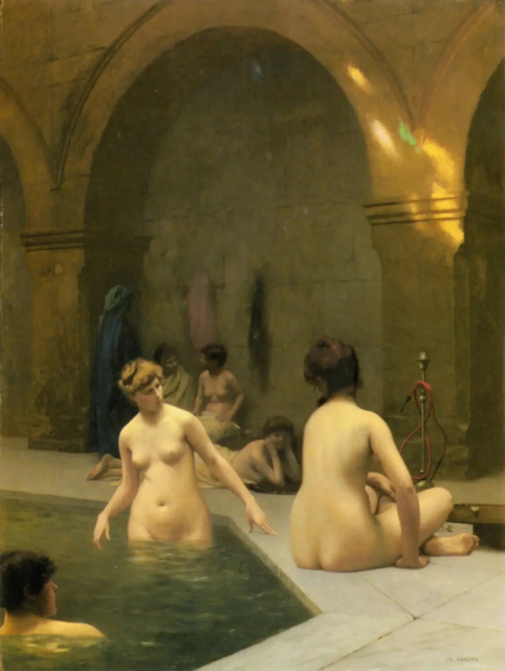 Baigneuses - Jean-Léon Gérôme image 1 reproduction de peinture à l’huile