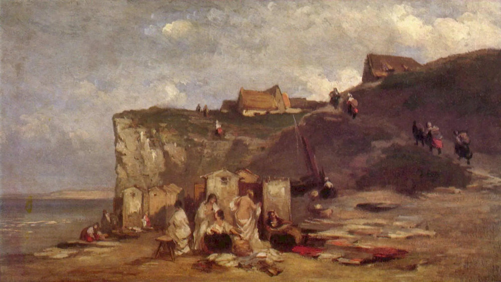 Bain de femme à Dieppe III - Carl Spitzweg image 1 reproduction d’œuvre d’art à l’huile