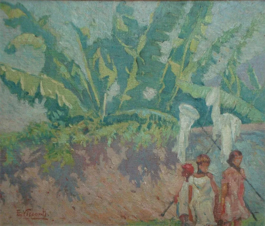 Bananeiras - Estudo para “Garotos da Ladeira” - Eliseu Visconti image 1 reproduction artisanale de tableau