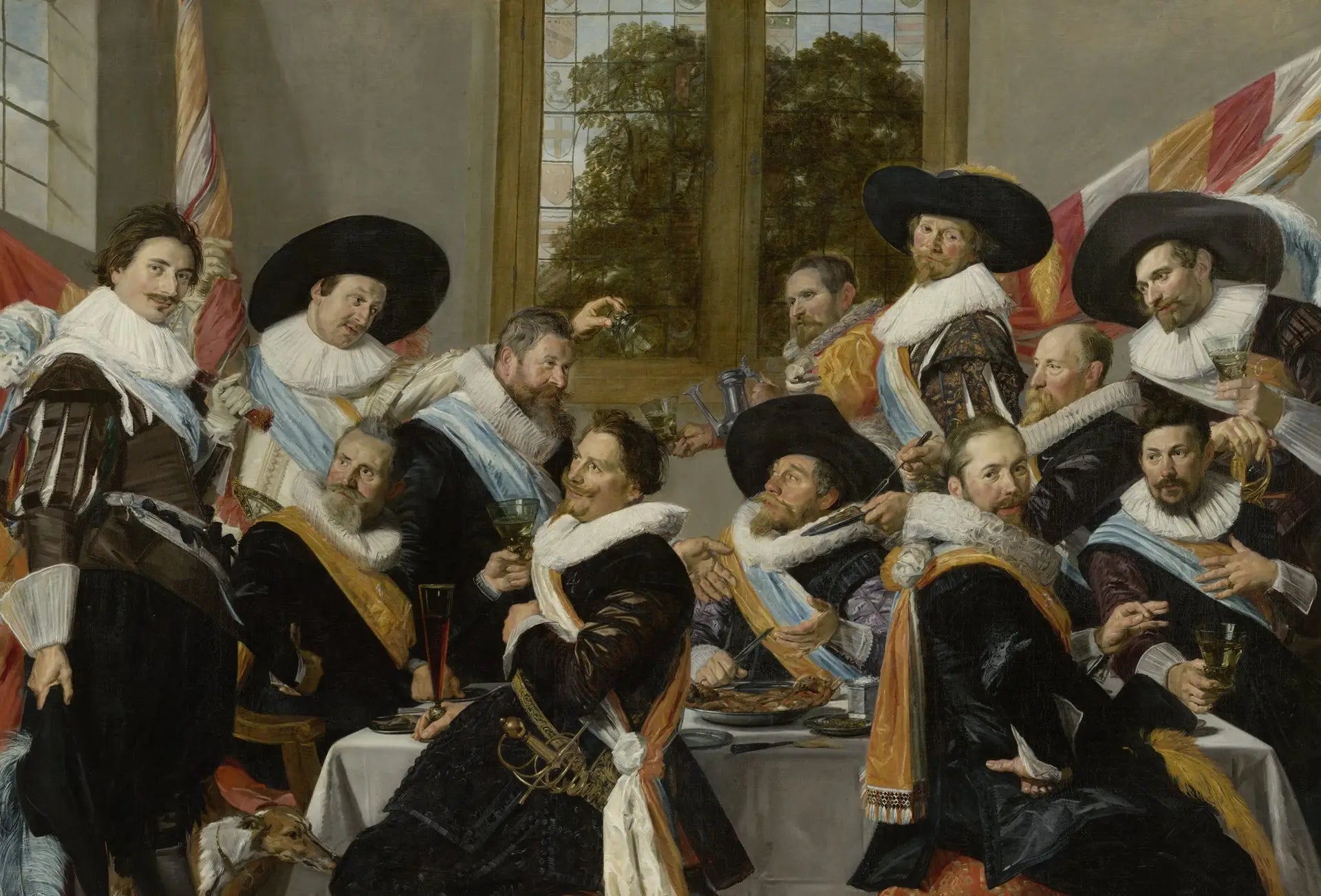 Banquet des officiers du corps des archers de Saint-Adrien - Frans Hals image 1 copie de tableau peinte à la main
