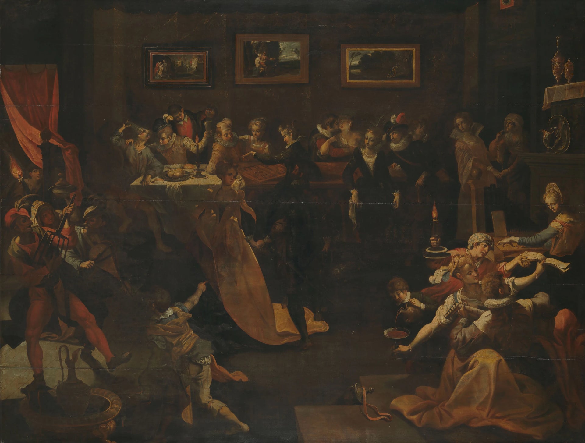 Banquet nocturne et mascarade - Artiste inconnu du Rijksmuseum