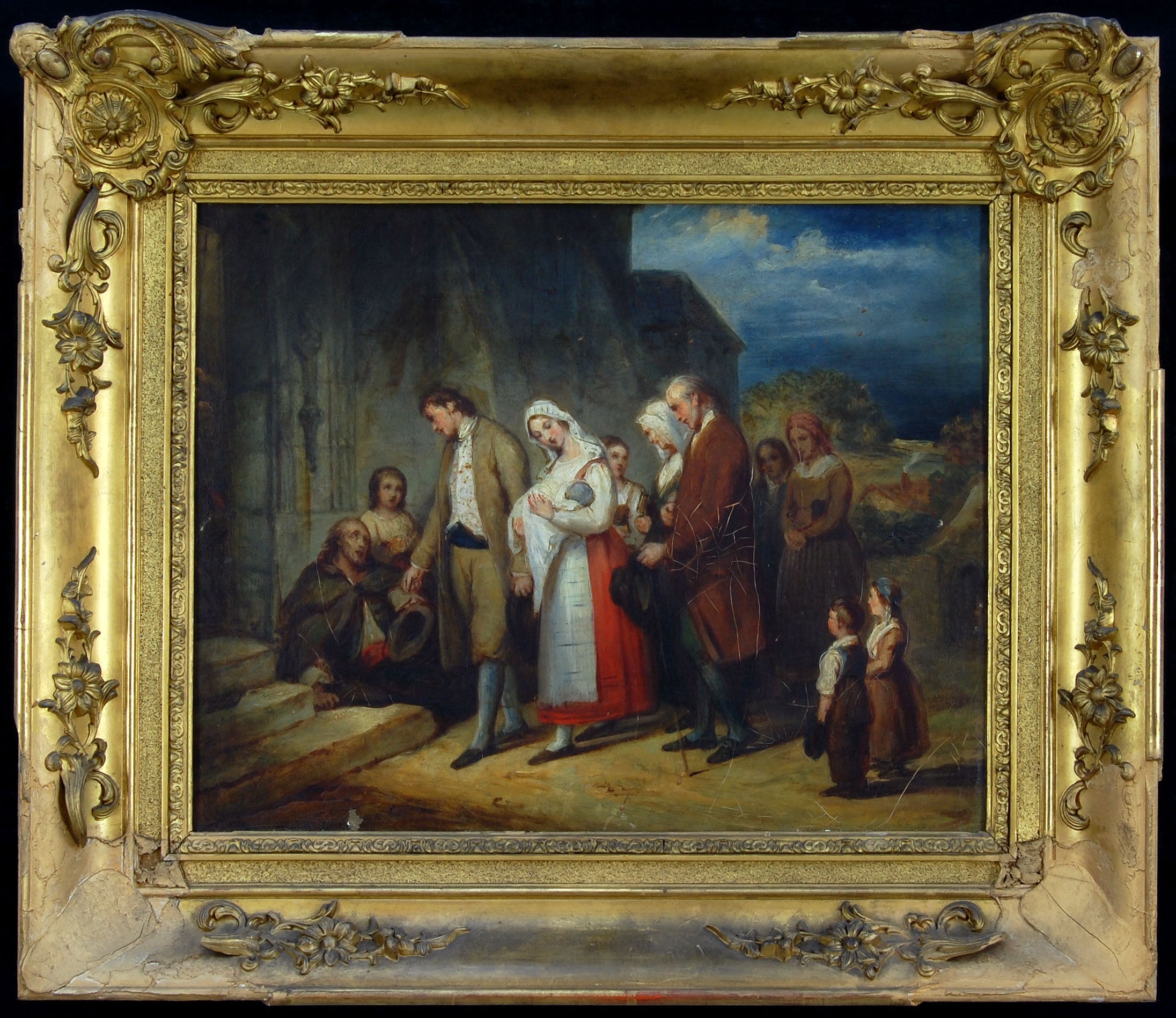 Baptême au village - Ary Scheffer image 1 reproduction de peinture à l’huile