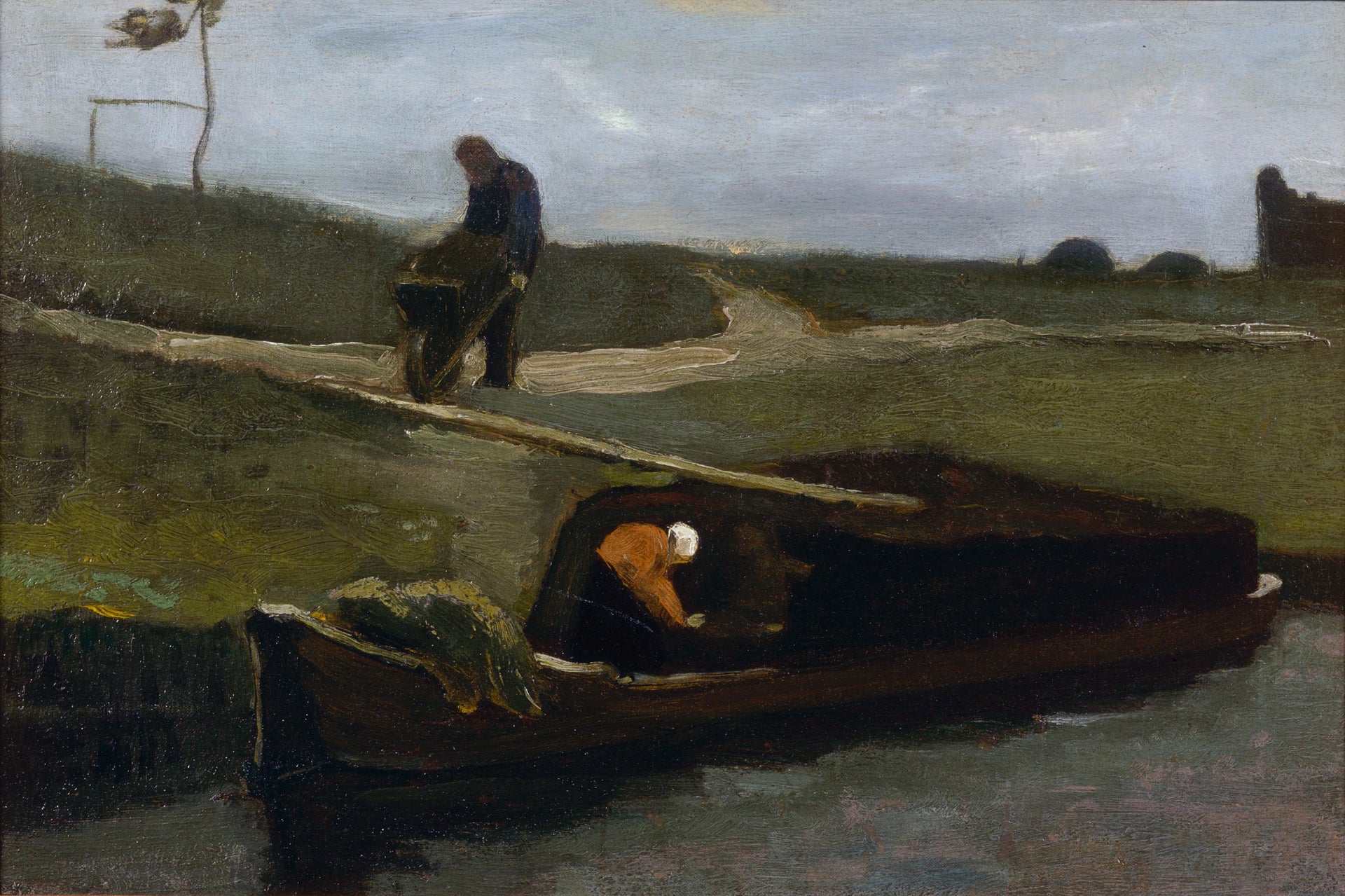 Barge de tourbe avec deux figures F21 JH415 — Vincent van Gogh