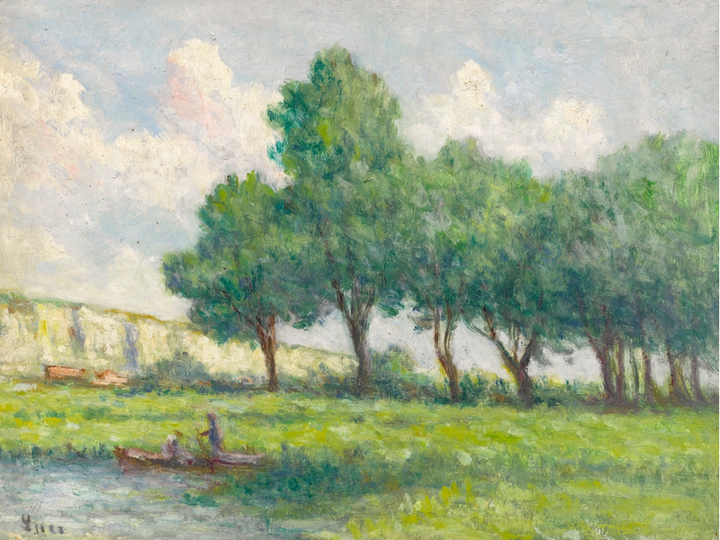เรือใบใกล้ Rolleboise - Maximilien Luce