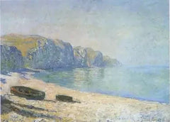 เรือบนชายหาด Pourville น้ําลง W709 - Monet