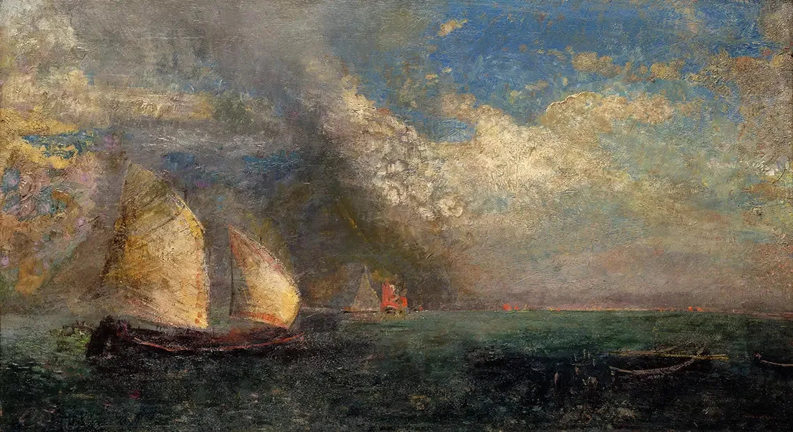Barques. Souvenir de Venise - Odilon Redon image 1 tableau peint à l’huile sur toile