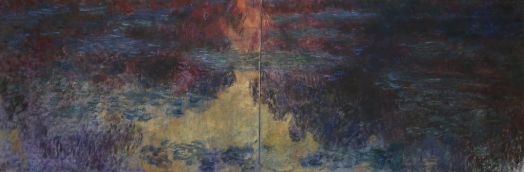 Le Bassin aux nymphéas, le soir photographié au Kunsthaus Zürich – vue frontale du panneau monumental