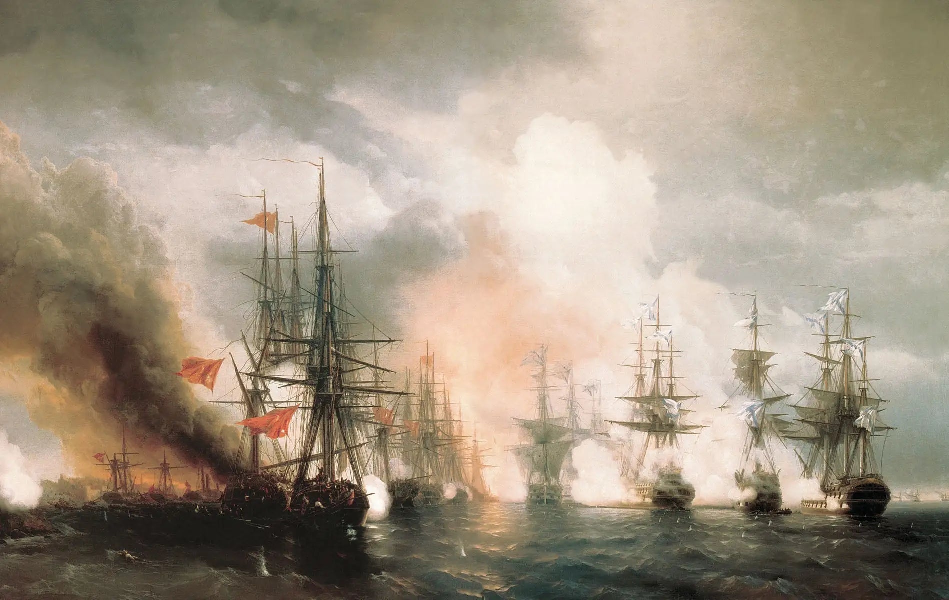 Bataille de Sinope - Ivan Aïvazovski - Alpha Reproduction
