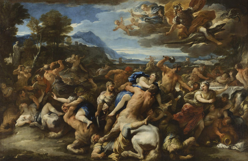 การต่อสู้ระหว่าง Lapithes กับเซนทอร์ - Luca Giordano