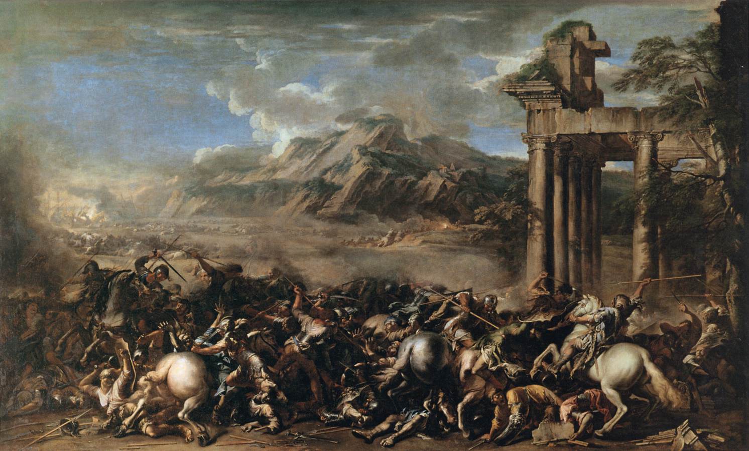 Bataille héroïque - Salvator Rosa image 1 copie de tableau peinte à la main