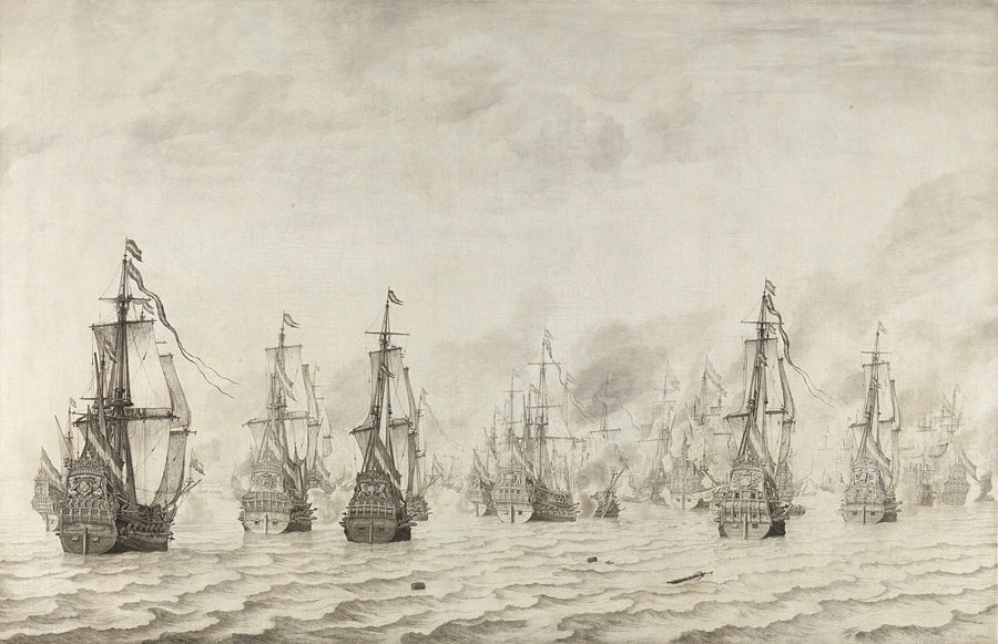 La bataille navale contre les Espagnols à Dunkerque - Willem Van de Velde l'Ancien