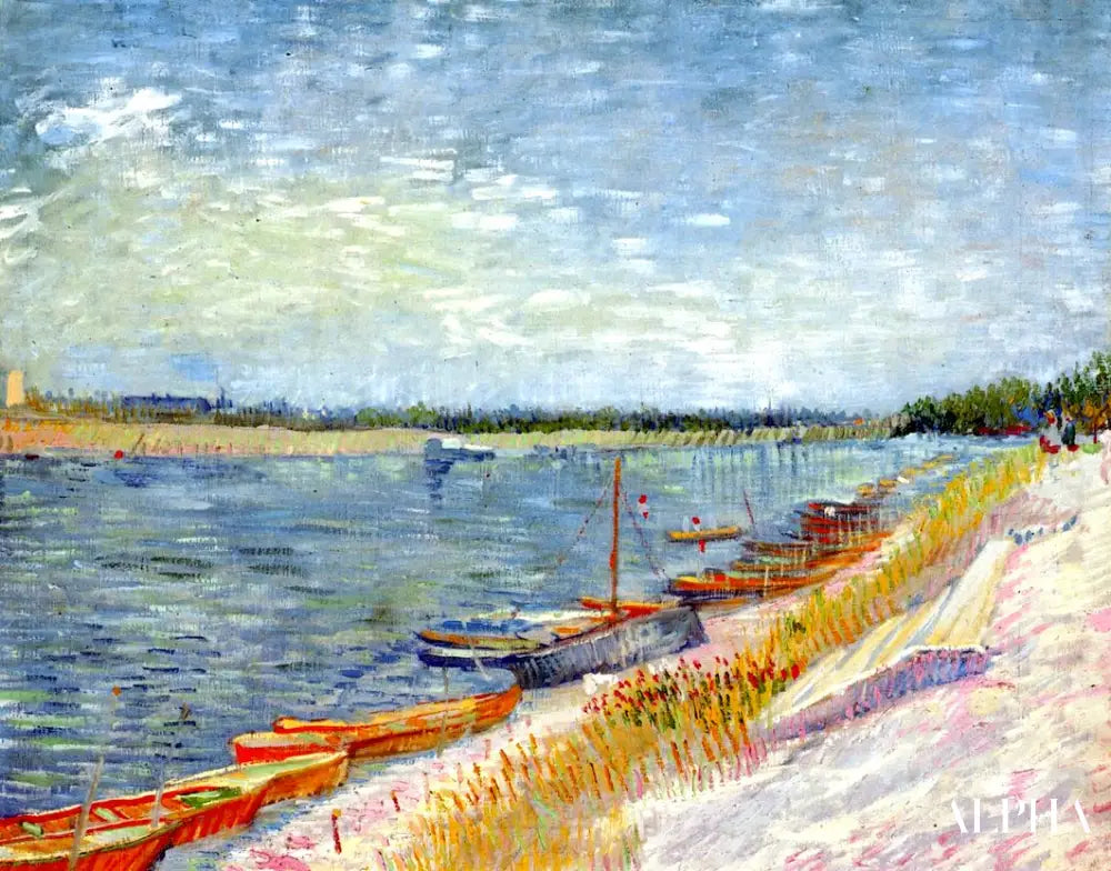 Bateaux à rames amarrés - Van Gogh - Reproductions de tableaux et peintures haut de gamme