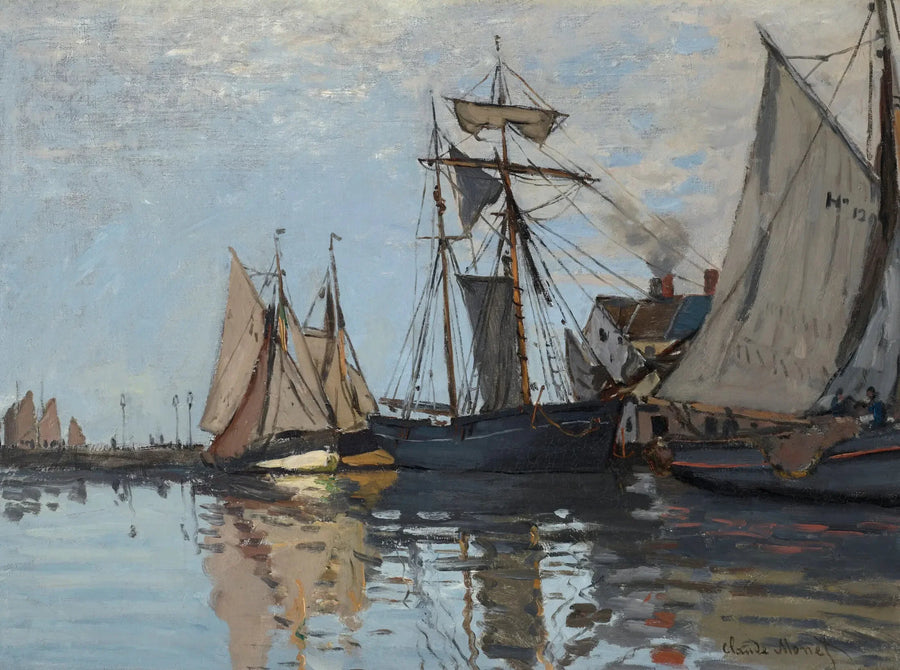 เรือในท่าเรือฮงเฟอ - Claude Monet