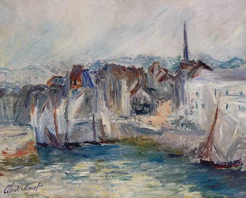 เรือในท่าเรือฮงเฟอ - Claude Monet