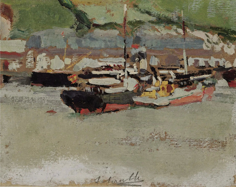เรือในท่าเรือ - Joaquín Sorolla