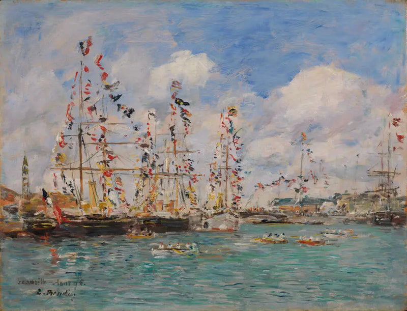 เรือประดับธงในท่าเรือเดอวิลล์ - ยูจีน บูดิน