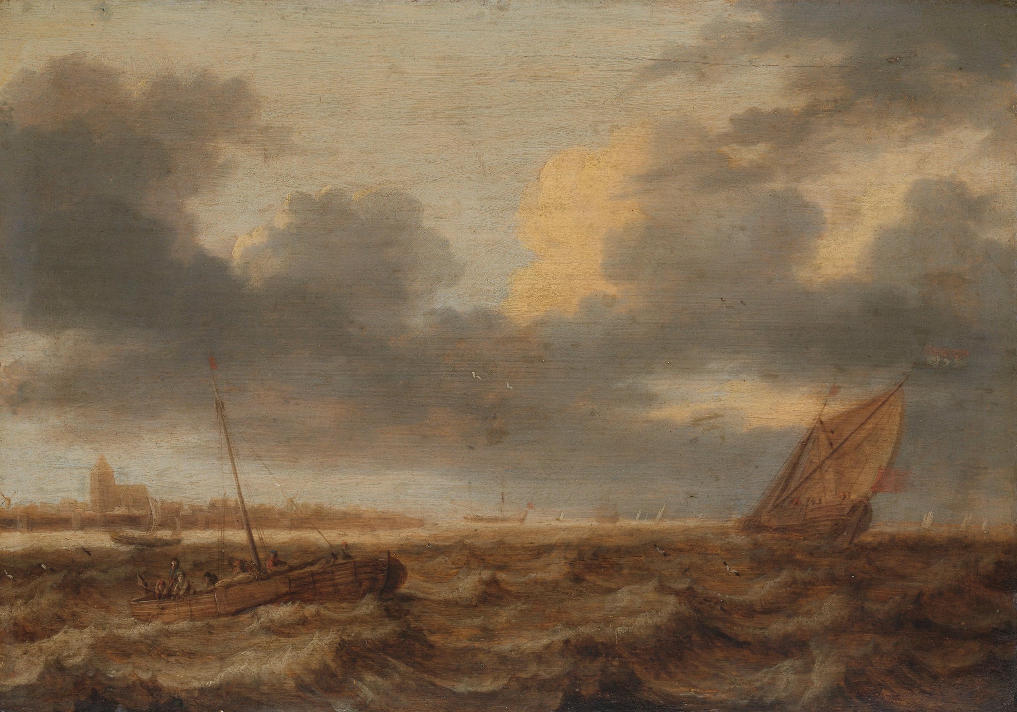 Bateaux de pêche en eaux troubles - Jan Porcellis