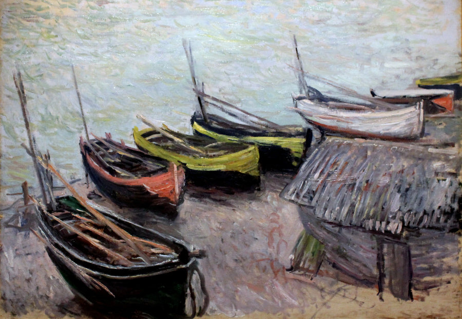 เรือบนชายหาดที่เอเตรต - Claude Monet
